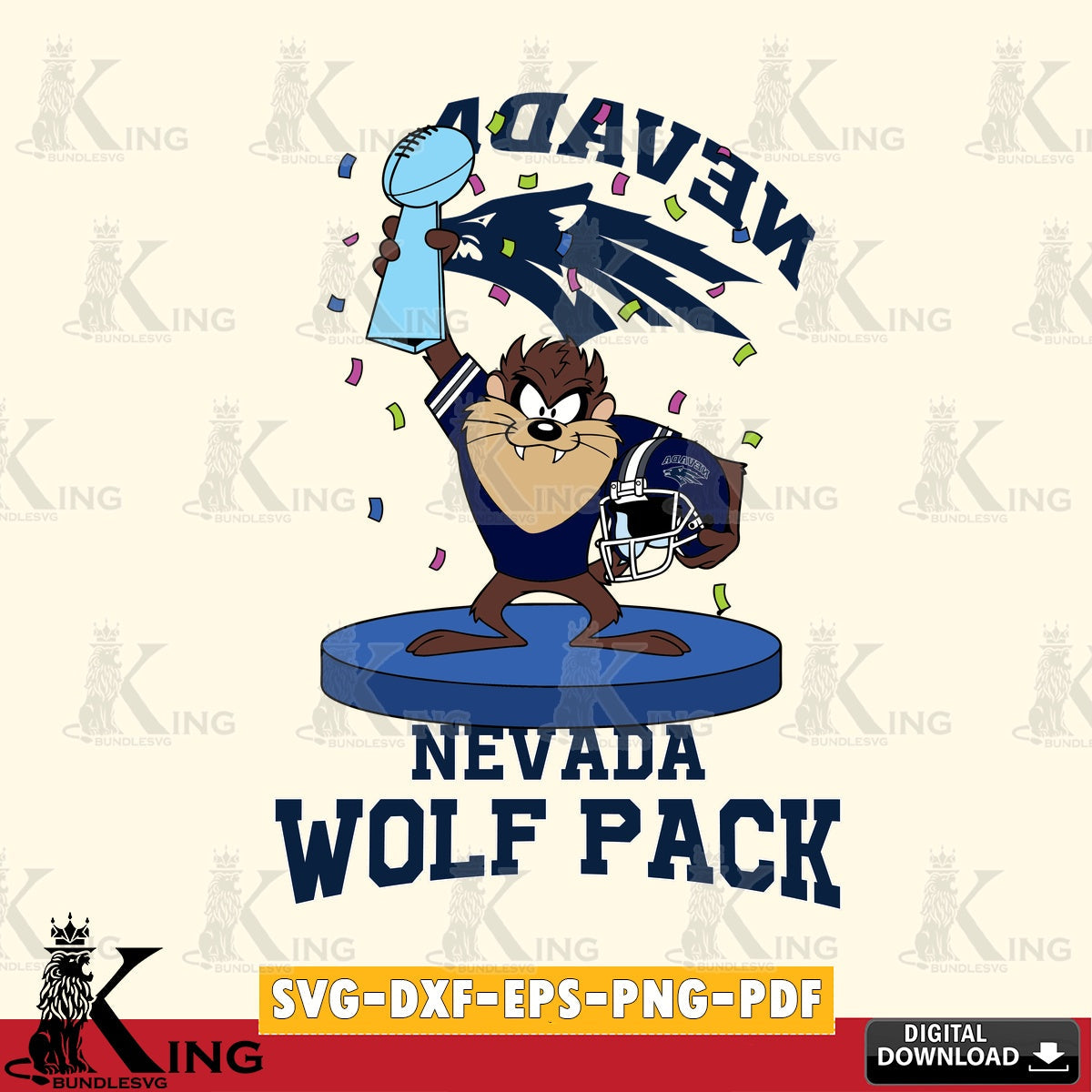 Nevada Wolf Pack Taz Trophy Podium SVG file, Cut file , Digital Download , Instant Download, Taz svg, NCAA svg