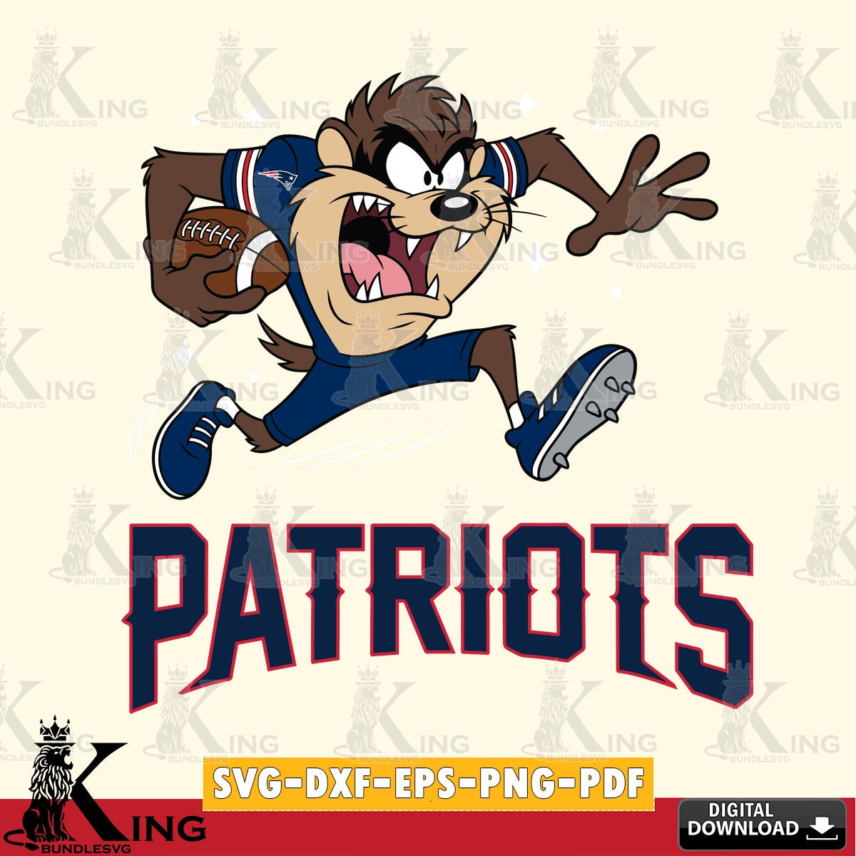 New England Patriots Angry Taz Football Cut file , Digital Download , Instant Download, Looney Tunes svg, Football svg