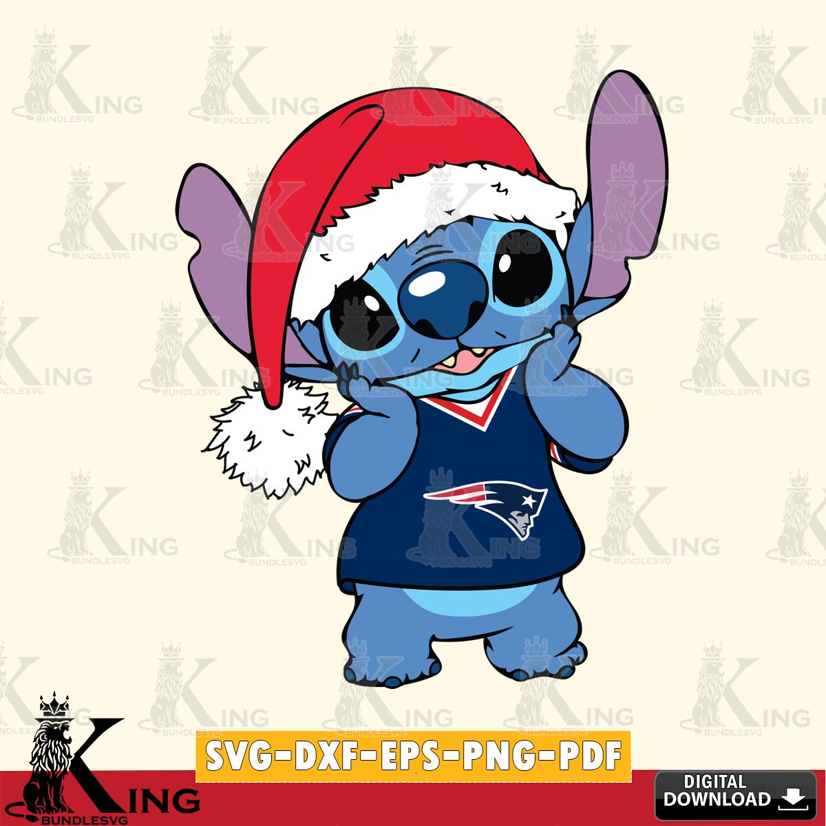 New England Patriots Cute Stitch Christmas SVG, NFL for Cricut, Silhouette, Digital Download , file cut