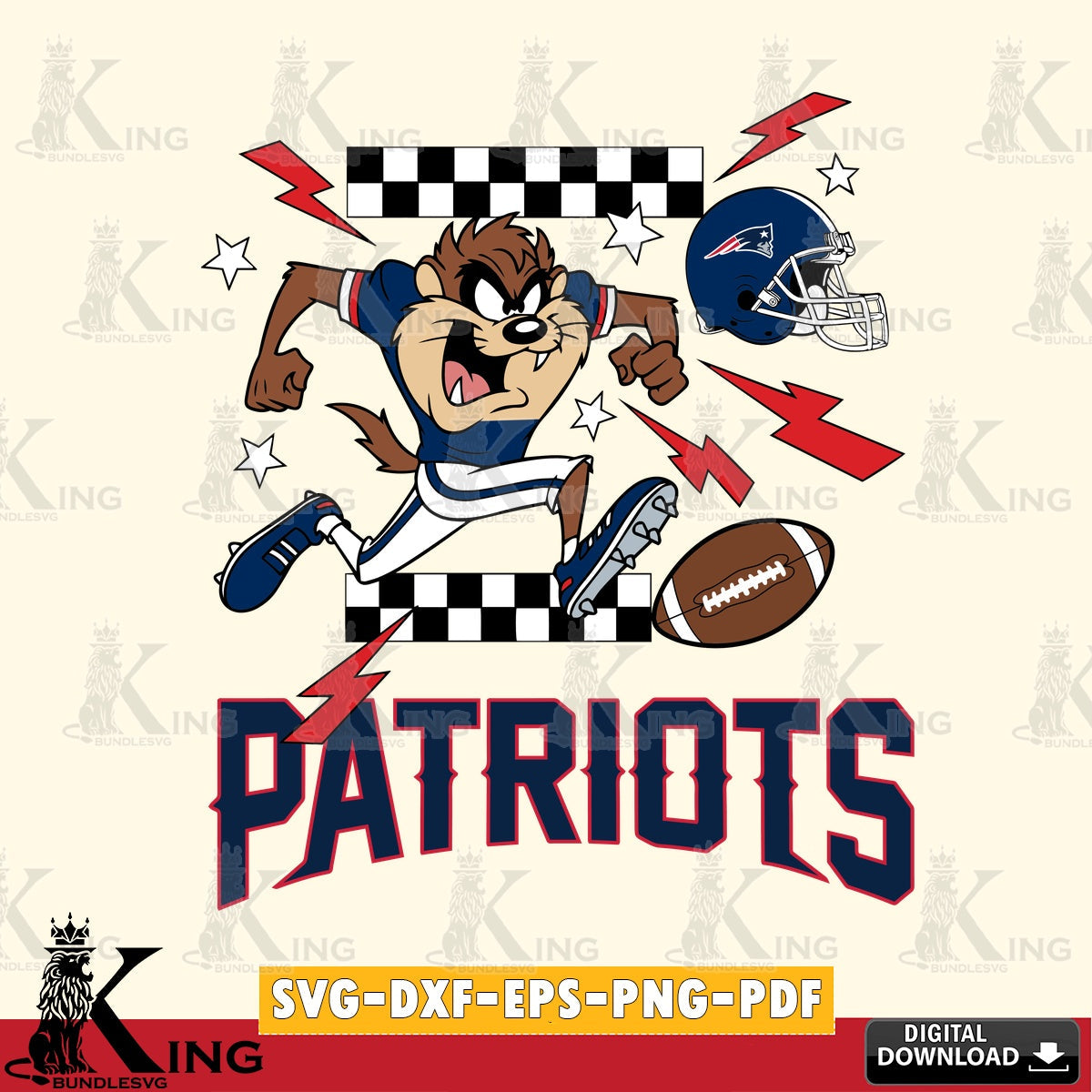 New England Patriots Taz Football Lightning Cut file , Digital Download , Instant Download, Looney Tunes svg, Football svg