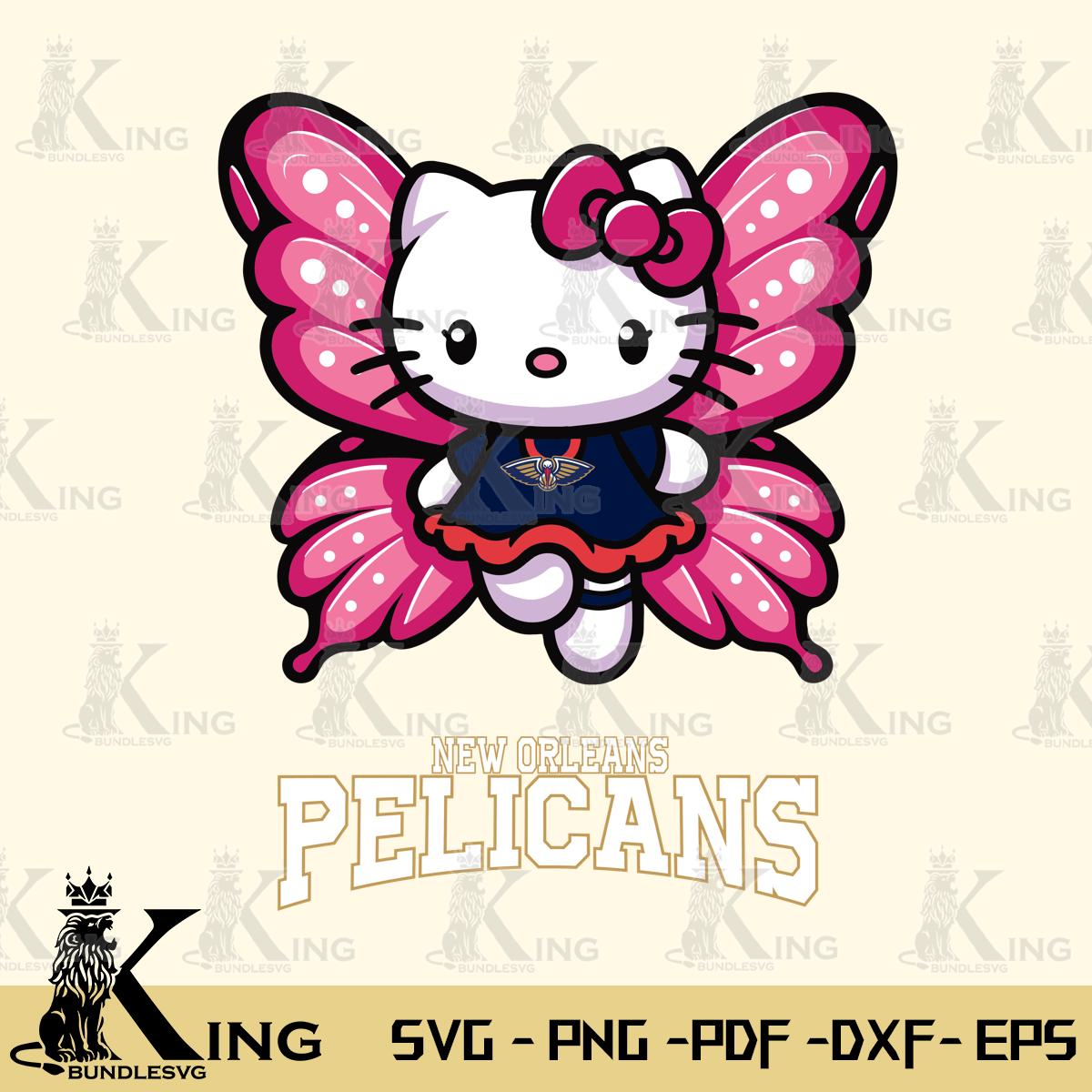 New Orleans Pelicans Hello Kitty Dreamscape Svg Eps Dxf Png File, Digital Download