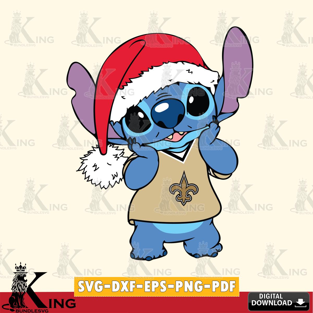 New Orleans Saints Cute Stitch Christmas SVG, NFL for Cricut, Silhouette, Digital Download , file cut
