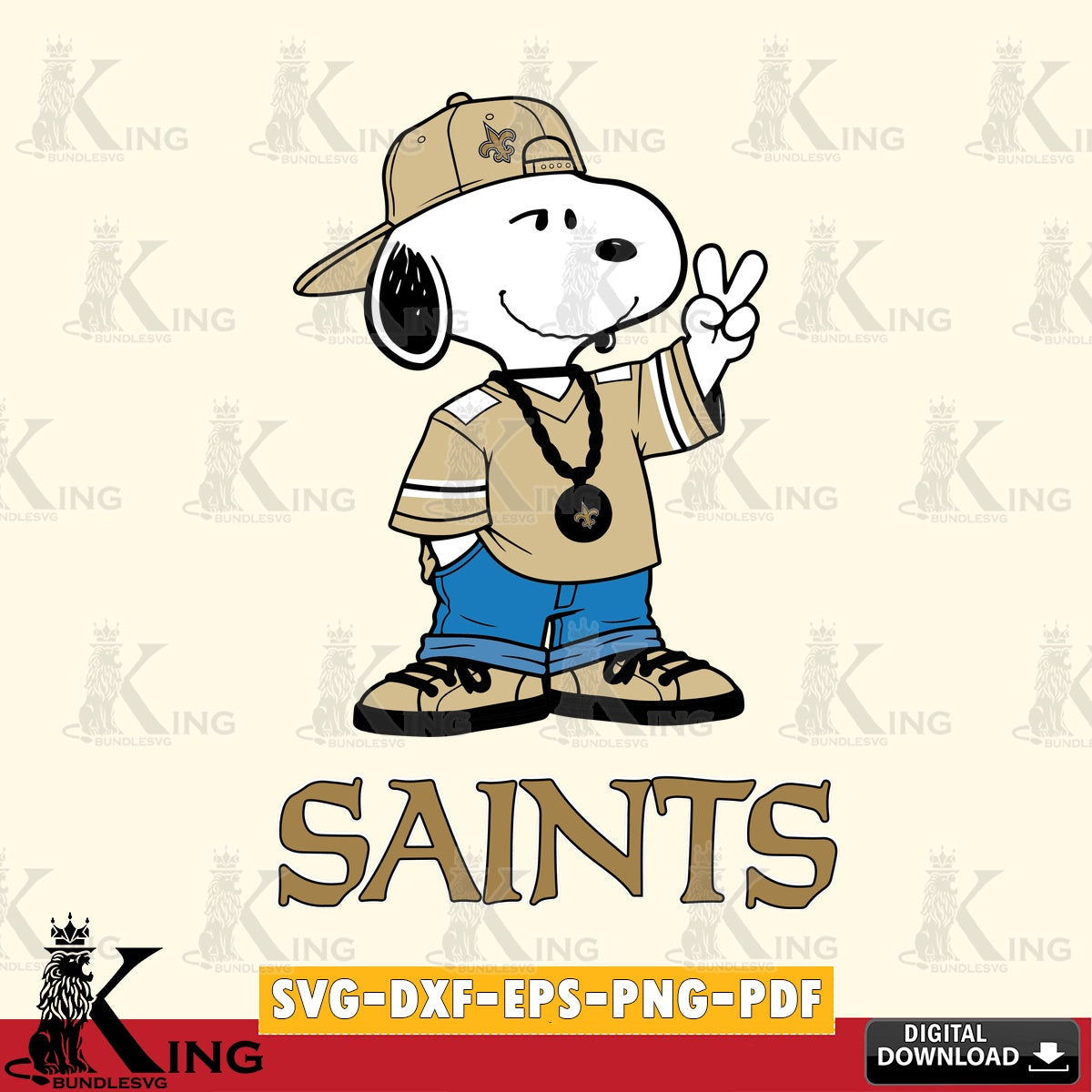 New Orleans Saints Snoopy Say hi Cricut file , Cut file , Digital Download , PDF File , Instant Download
