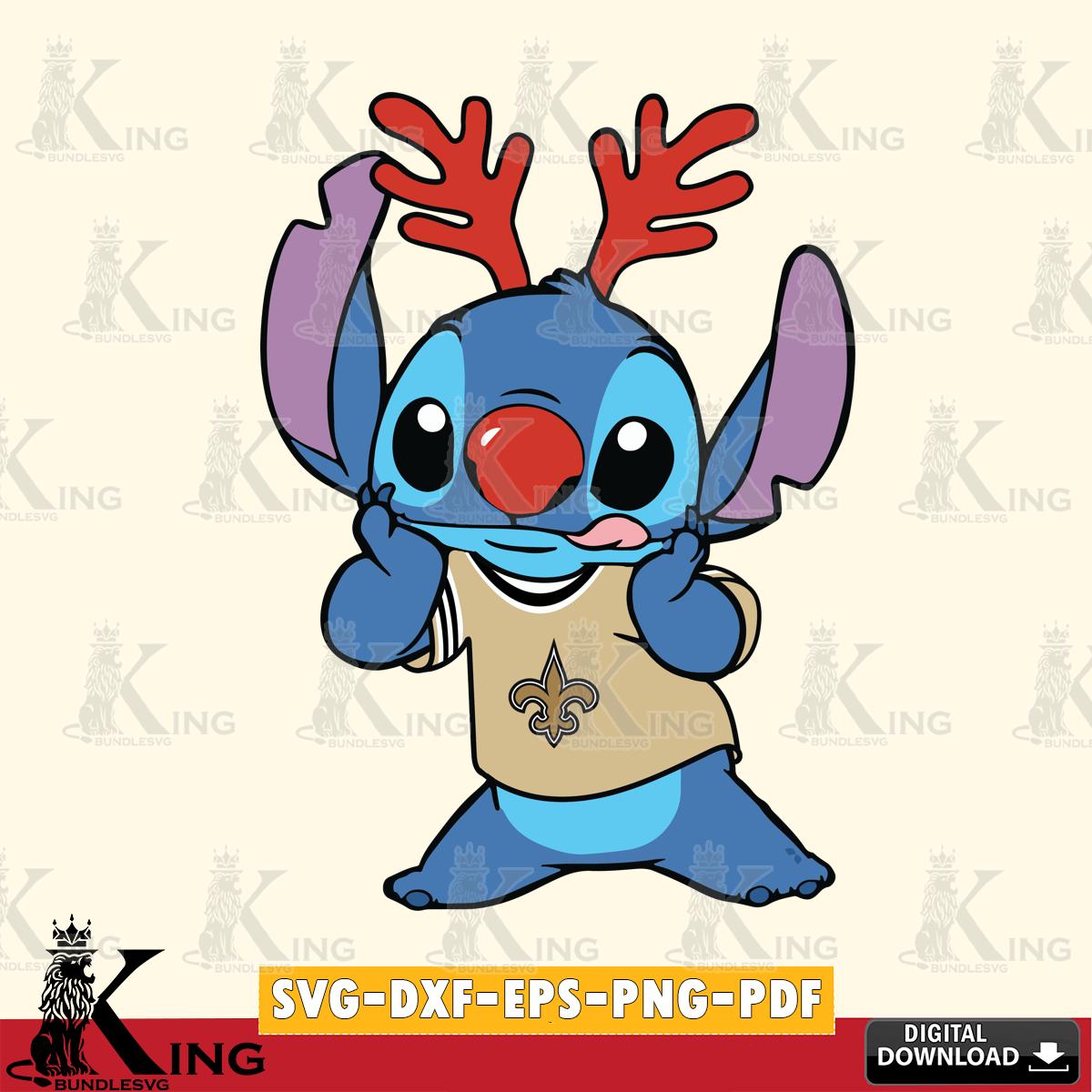 New Orleans Saints Stitch Reindeer SVG, NFL for Cricut, Silhouette, Digital Download , file cut