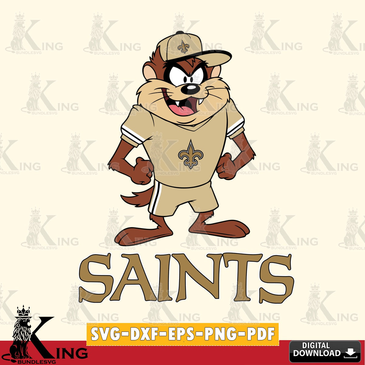 New Orleans Saints Taz Standing Pose Cut file , Digital Download , Instant Download, Looney Tunes svg, Football svg