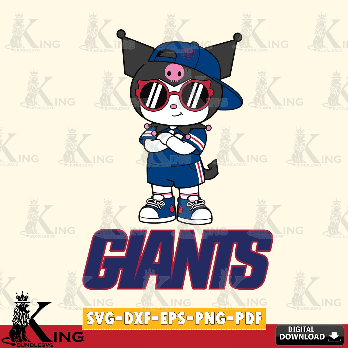 New York Giants Kuromi Football Jersey SVG file, Cricut, Cut file , Digital Download , Instant Download, Sanrio svg, Clipart