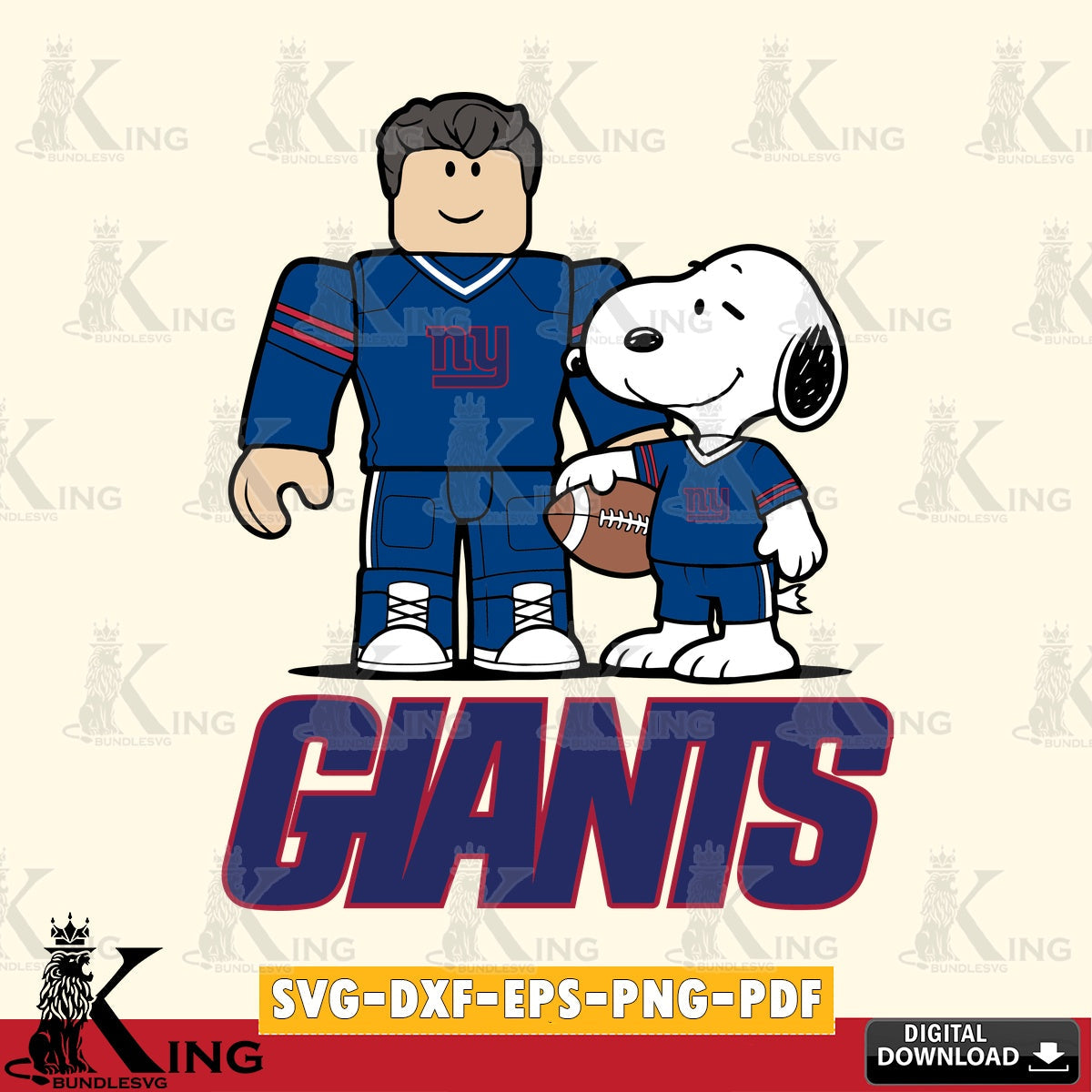 New York Giants Roblox & Snoopy Football SVG file , Cricut, NFL File cut , Digital Download , PDF File