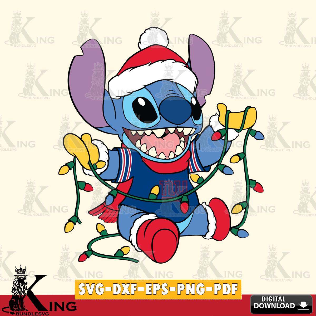 New York Giants Stitch Christmas Lights SVG, NFL for Cricut, Silhouette, Digital Download , file cut
