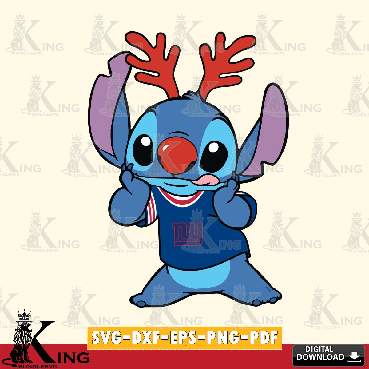 New York Giants Stitch Reindeer SVG, NFL for Cricut, Silhouette, Digital Download , file cut