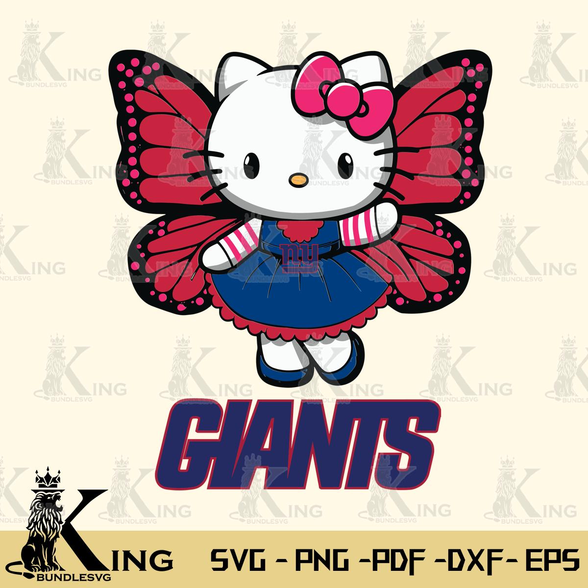 New York Giants Whimsical Kitty Wings Svg Eps Dxf Png File, Digital Download