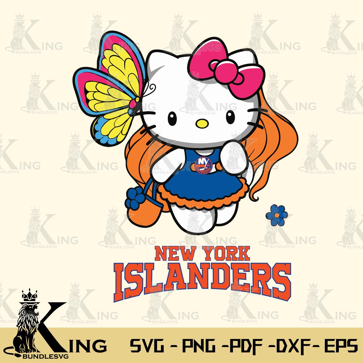 New York Islanders Kitty Cartoon Svg Eps Dxf Png File, Digital Download