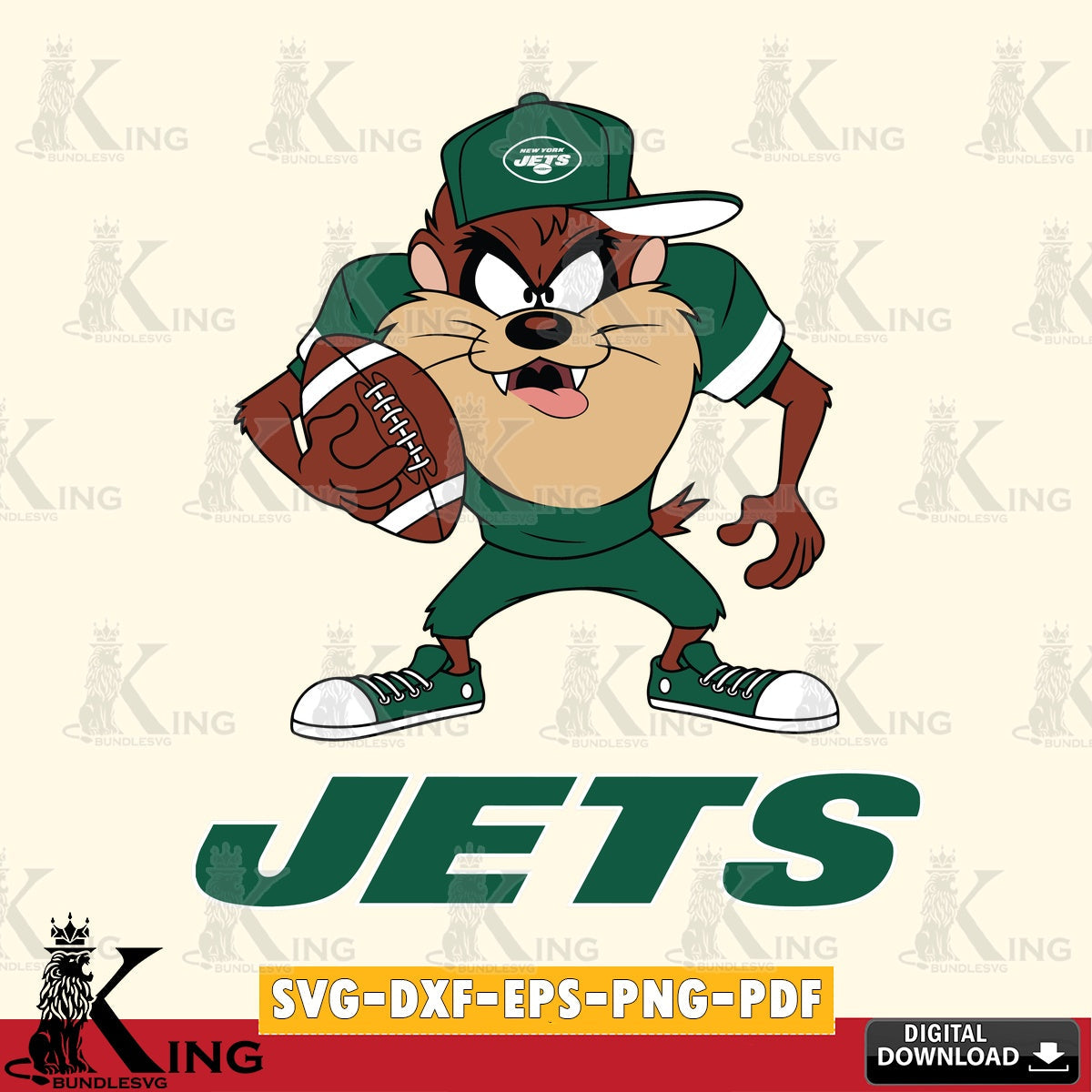 New York Jets Đồng phục bóng đá Taz Cut file , Digital Download , Instant Download, Looney Tunes svg, Football svg
