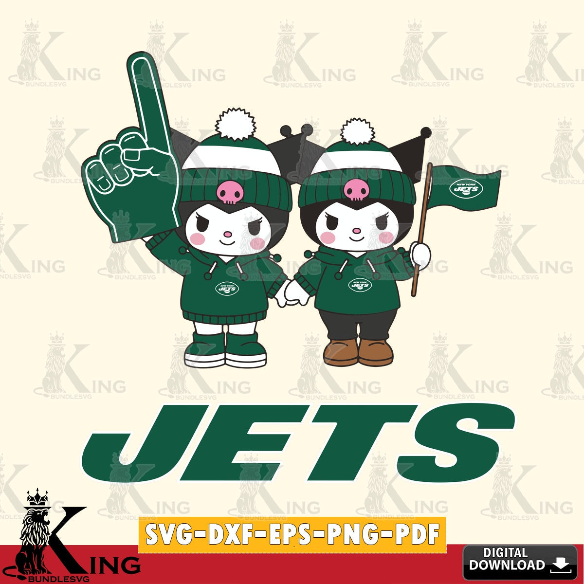 New York Jets Kuromi rugby Fan SVG file, Cricut, Cut file , Digital Download , Instant Download, Sanrio svg, Clipart