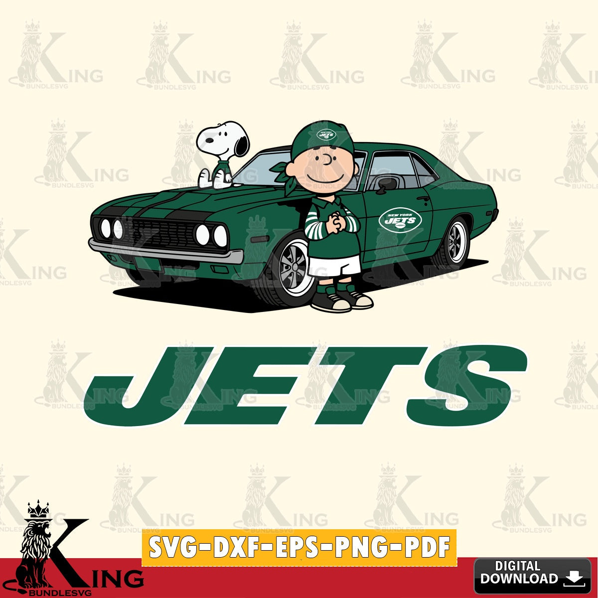 New York Jets Peanuts Muscle Car Cricut file , Cut file , Digital Download , PDF File , Instant Download