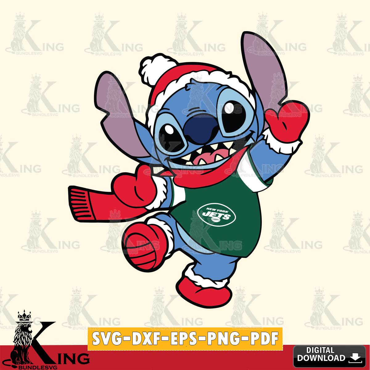 New York Jets Stitch Disney Christmas SVG, NFL for Cricut, Silhouette, Digital Download , file cut