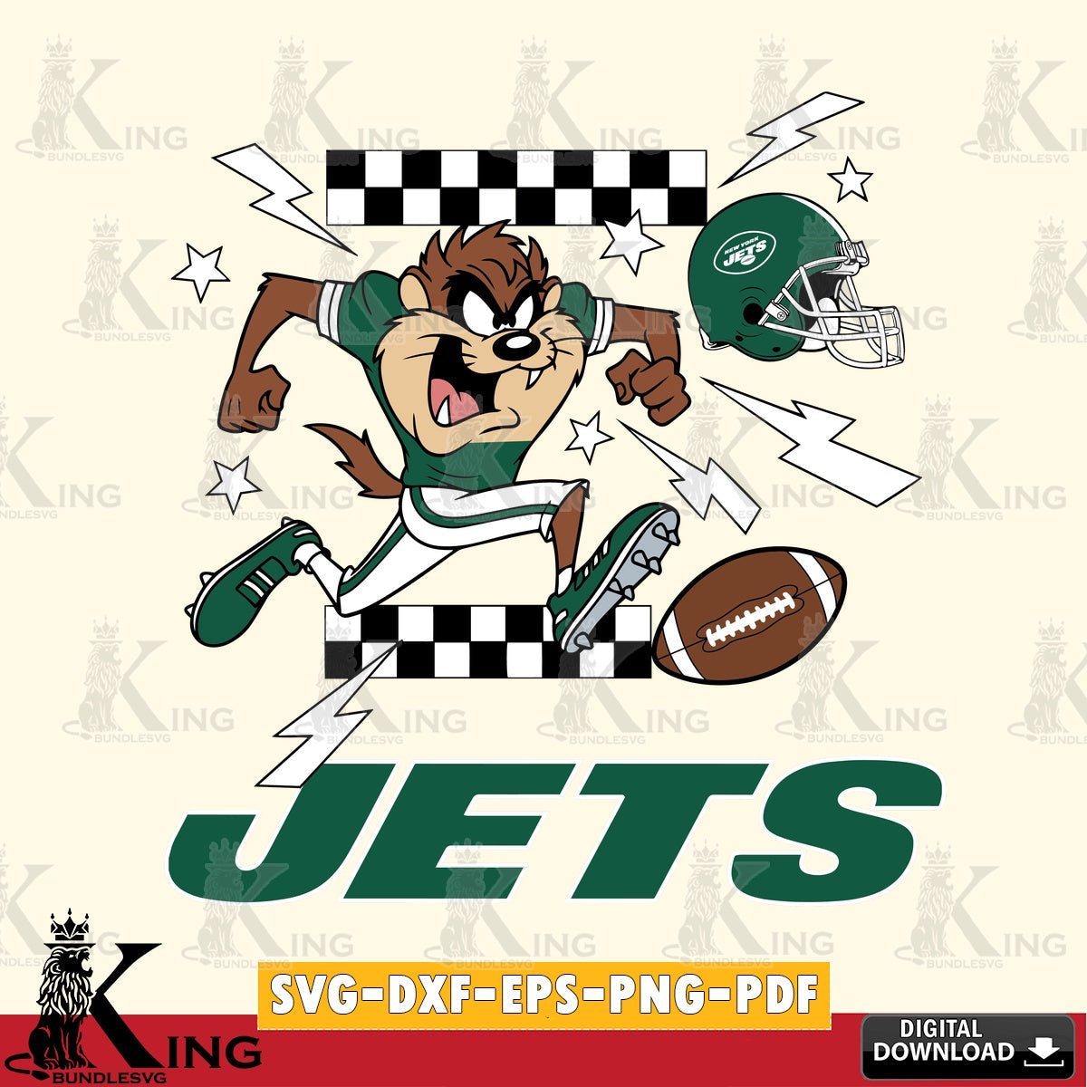 New York Jets Taz Football Lightning Cut file , Digital Download , Instant Download, Looney Tunes svg, Football svg