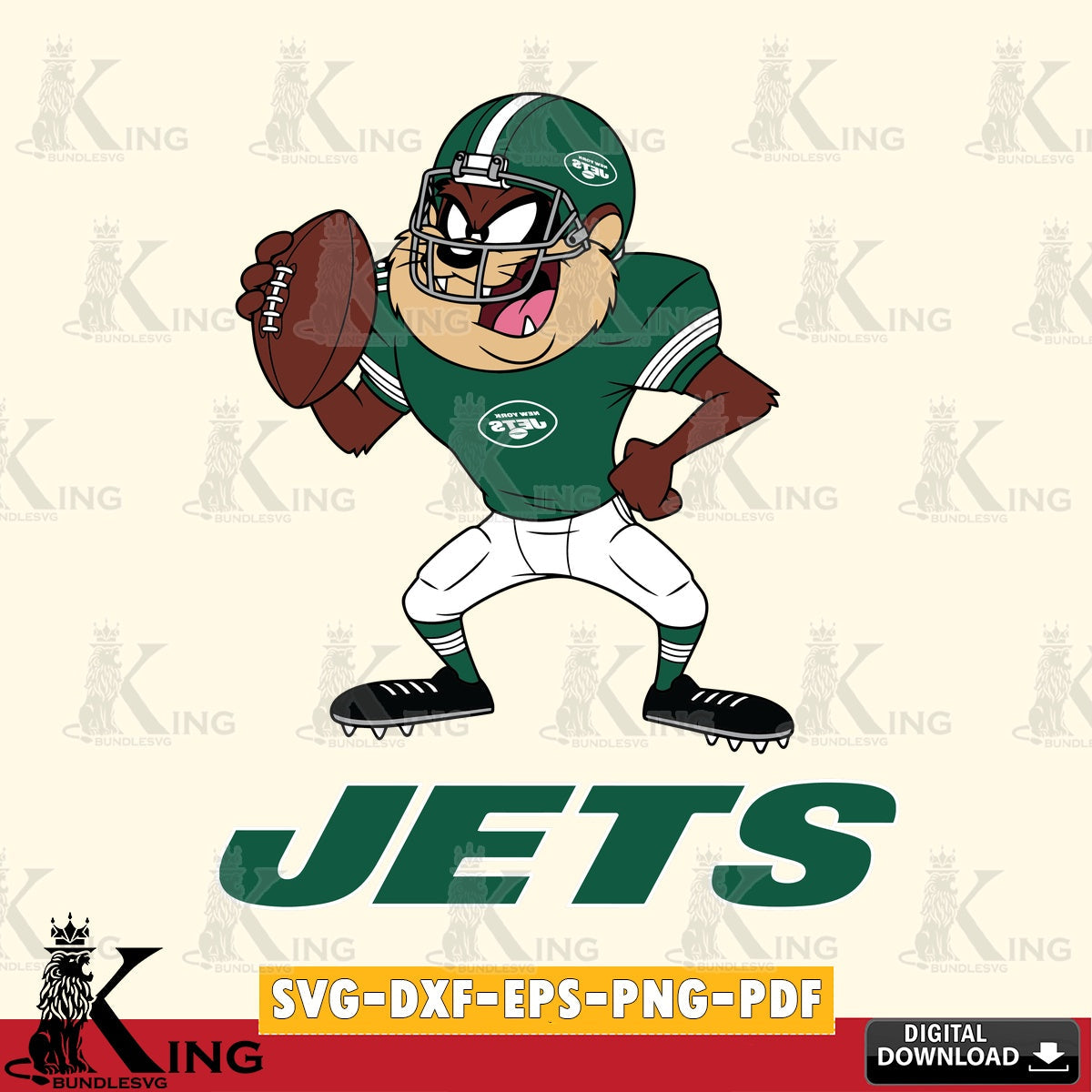 New York Jets Taz Football Player Cut file , Digital Download , Instant Download, Looney Tunes svg, Football svg