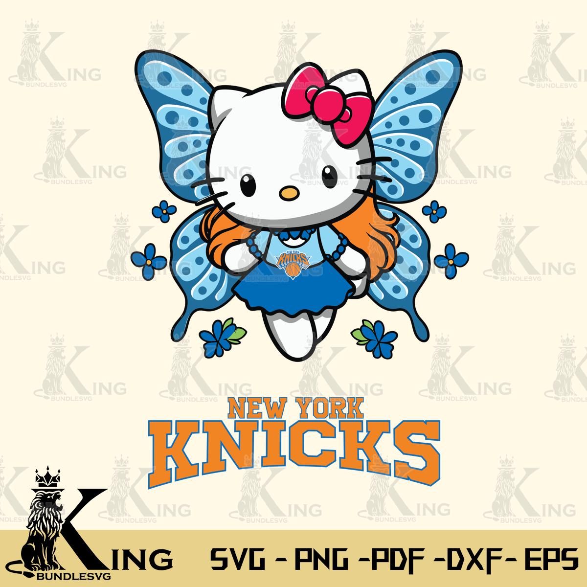 New York Knicks Butterfly Kitty Charm Svg Eps Dxf Png File, Digital Download