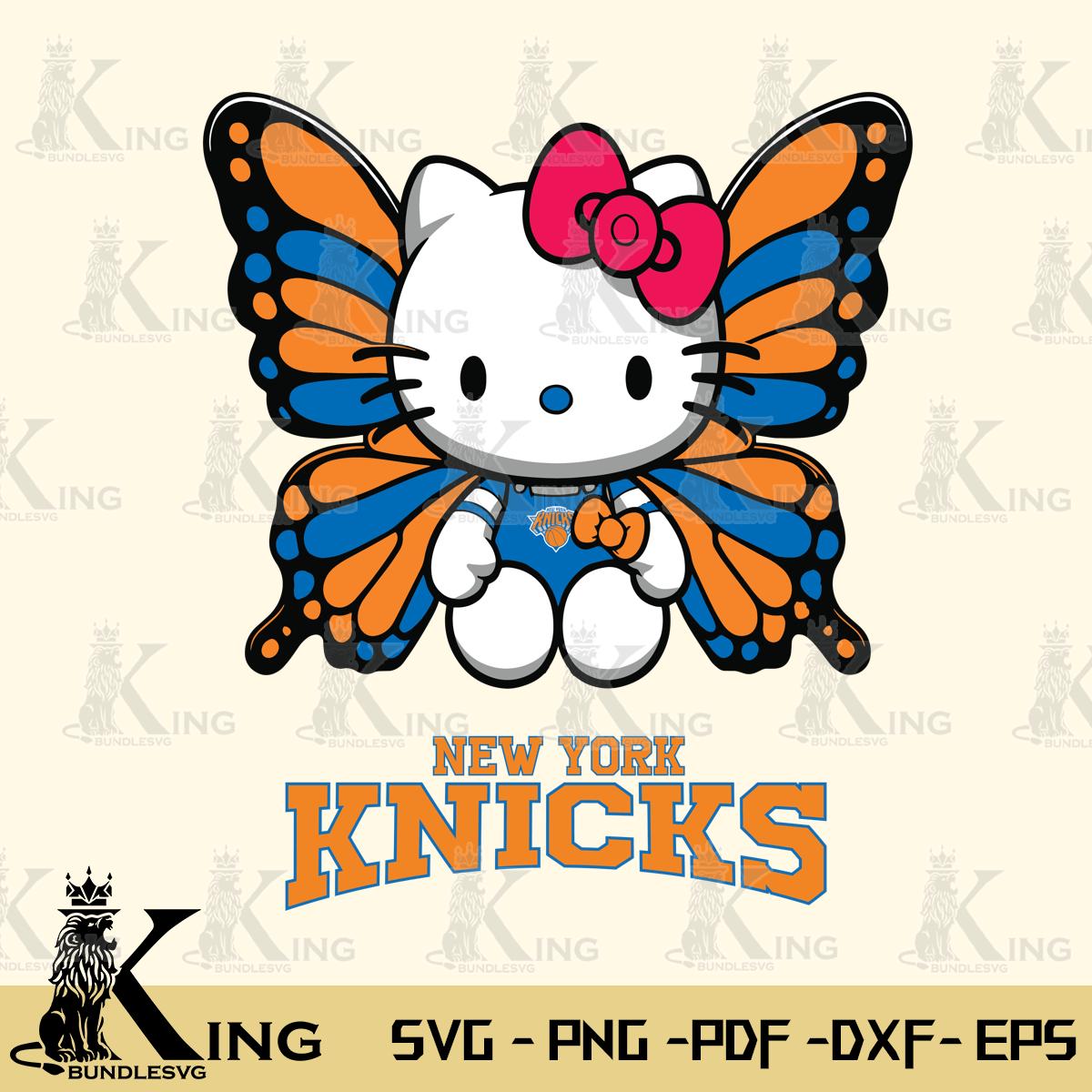 New York Knicks Butterfly Kitty Delight Svg Eps Dxf Png File, Digital Download