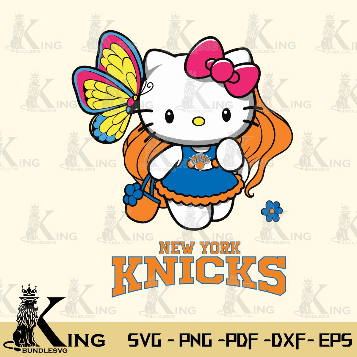 New York Knicks Kitty Cartoon Svg Eps Dxf Png File, Digital Download