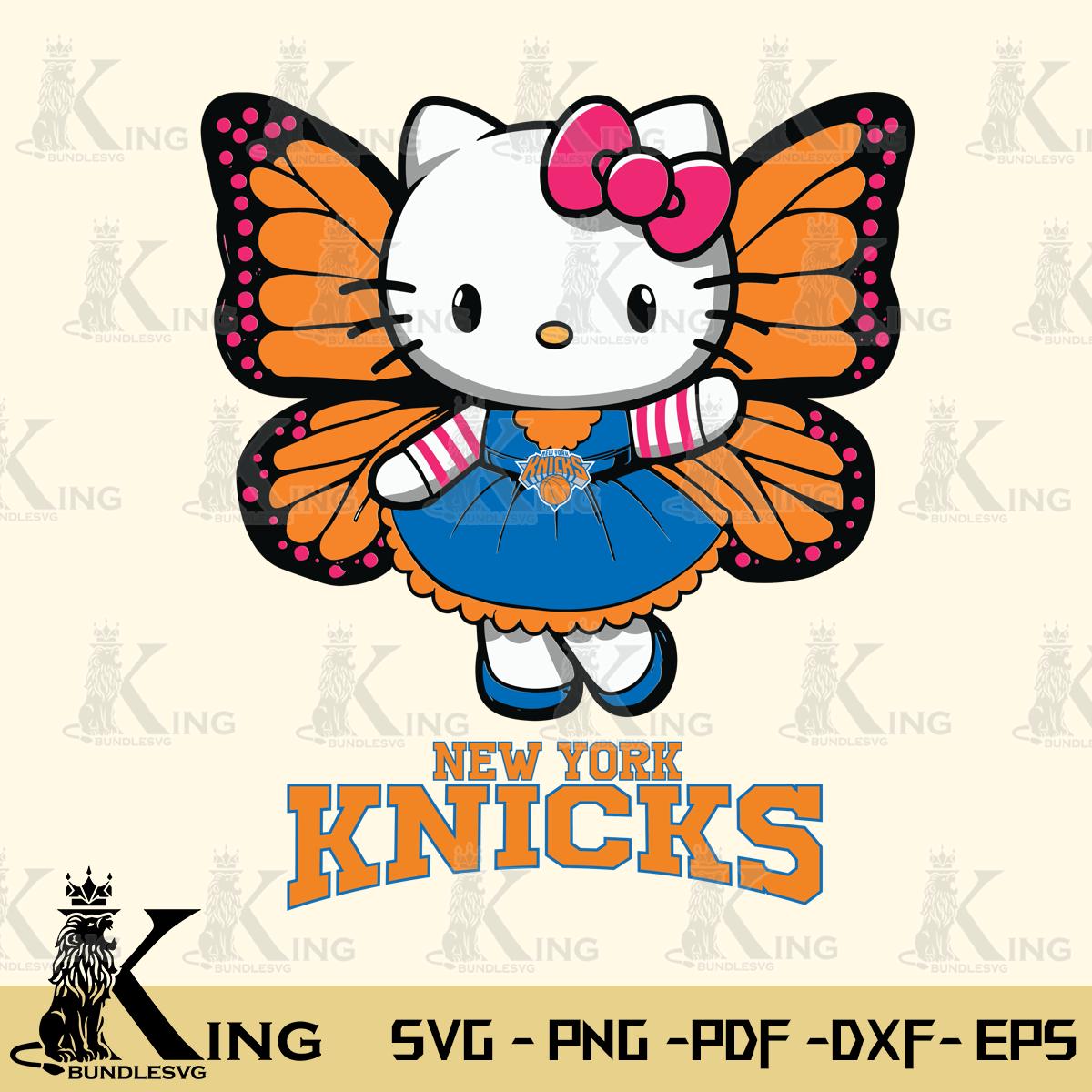 New York Knicks Whimsical Kitty Wings Svg Eps Dxf Png File, Digital Download
