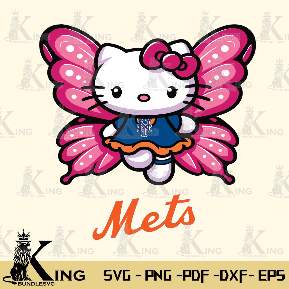 New York Mets Hello Kitty Dreamscape Svg Eps Dxf Png File, Digital Download