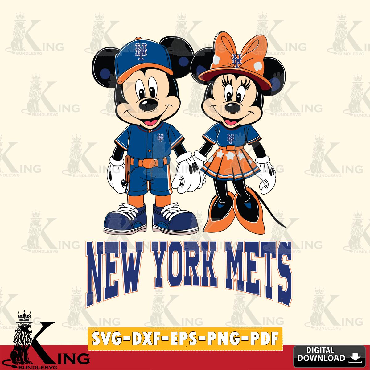 New York Mets Mickey Minnie Baseball SVG File, MLB for Cricut, Silhouette, Digital Download , file cut