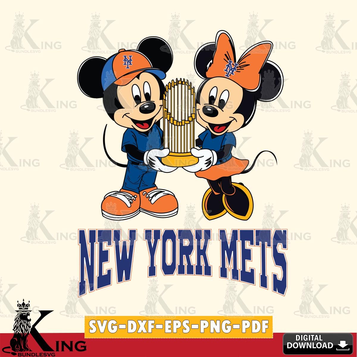 New York Mets Mickey Minnie Mouse Champions SVG File, MLB for Cricut, Silhouette, Digital Download , file cut
