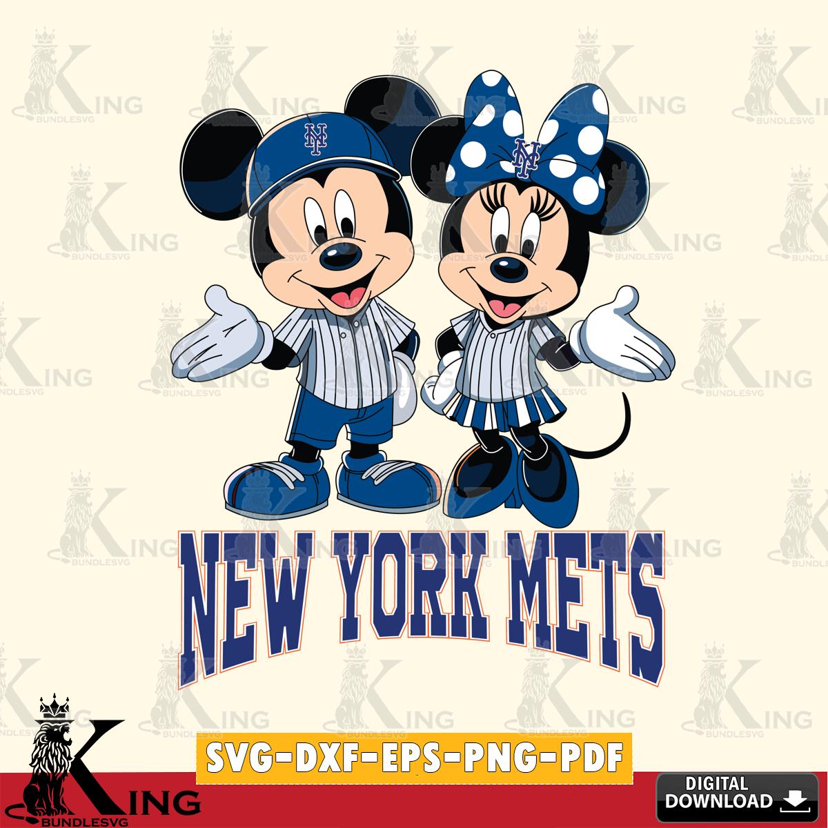 New York Mets Mickey Minnie couple SVG File, MLB for Cricut, Silhouette, Digital Download , file cut