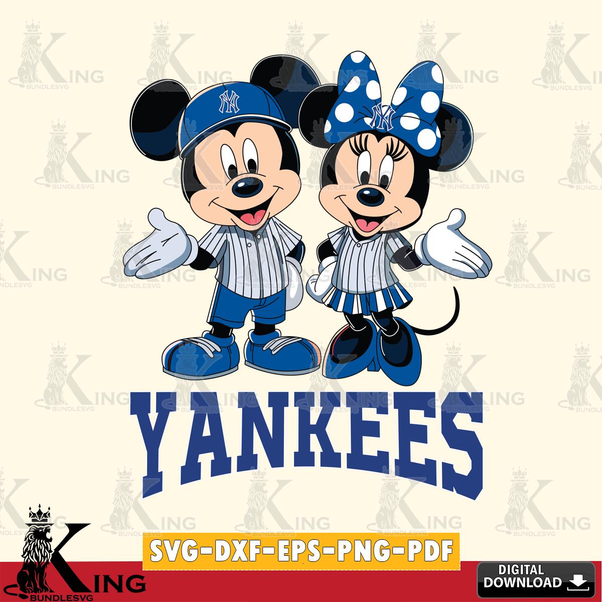 New York Yankees Mickey Minnie couple SVG File, MLB for Cricut, Silhouette, Digital Download , file cut