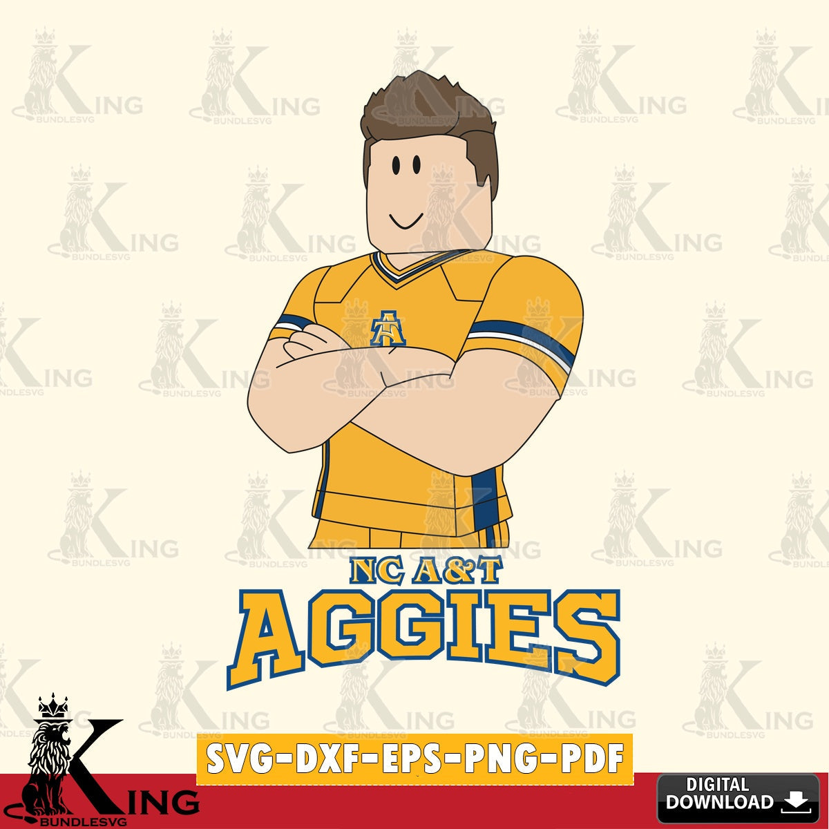 North Carolina A&T Roblox Football SVG file , NCAA Cricut, File cut , Digital Download , PDF File