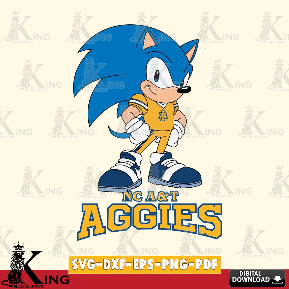 North Carolina A&T Sonic Football Star Mascot SVG file, Vector , Digital Download , PDF File , Instant Download