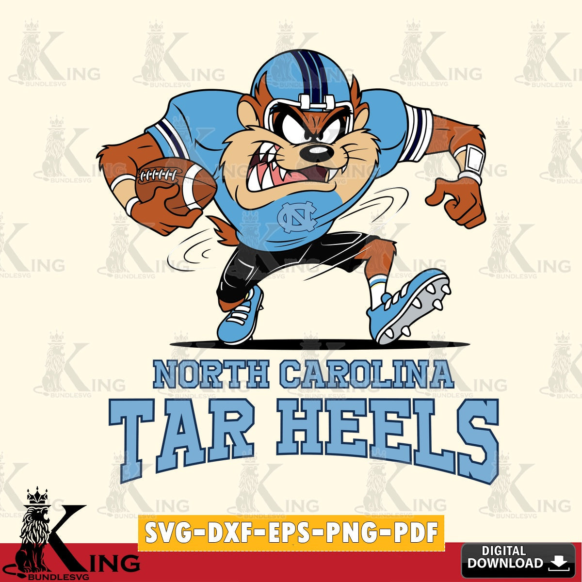 North Carolina Tar Heels Taz Football Helmet SVG file, Cut file , Digital Download , Instant Download, Taz svg, NCAA svg