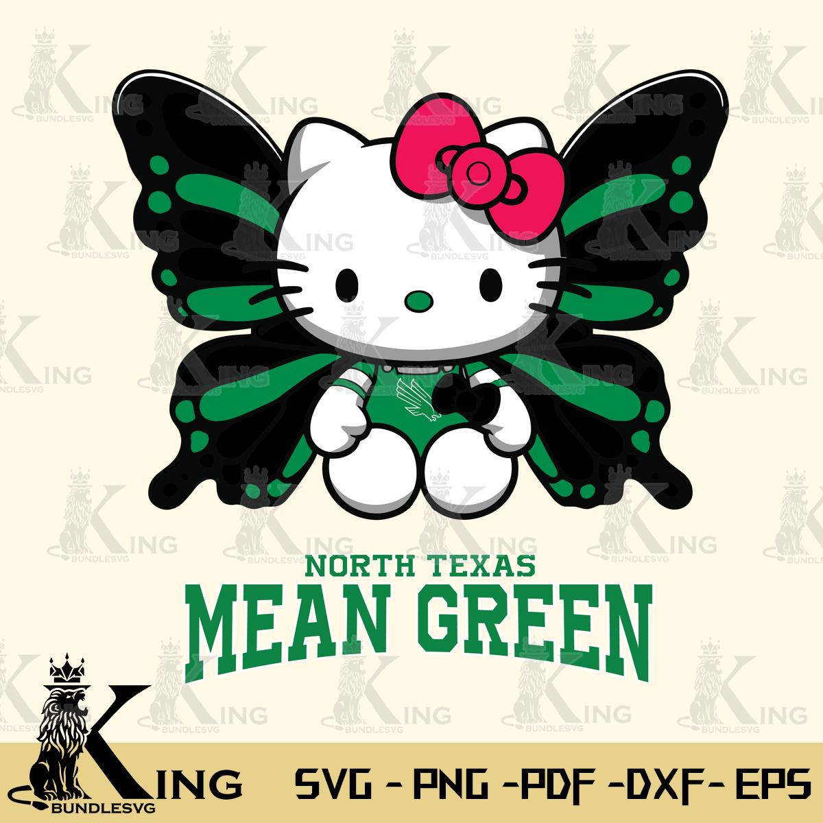 North Texas Mean Green Butterfly Kitty Delight Svg Eps Dxf Png File, Digital Download
