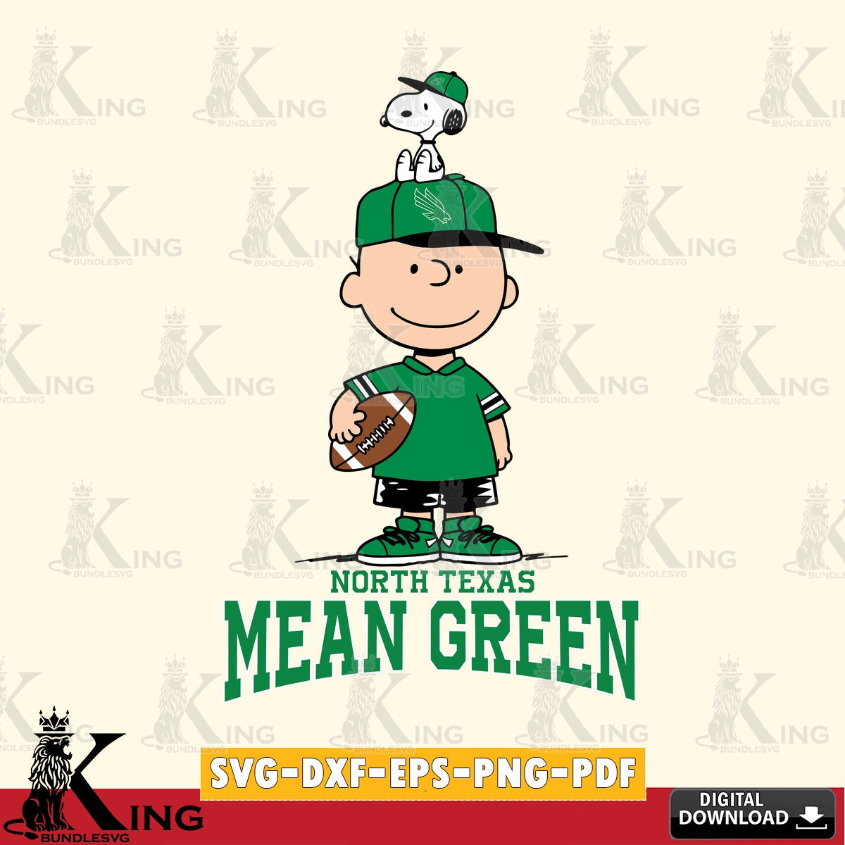 North Texas Mean Green Peanuts Football Rugby SVG, Cricut, Cut file , Digital Download , Instant Download, Peanuts svg, NCAA svg, Football svg, Sport svg