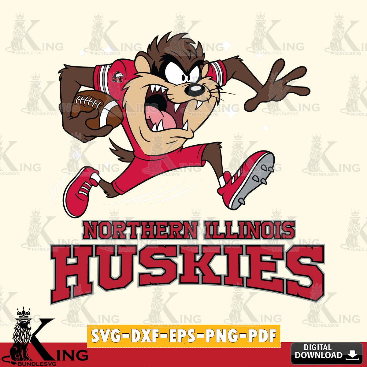 Northern Illinois Huskies Angry Taz Football SVG file, Cut file , Digital Download , Instant Download, Taz svg, NCAA svg