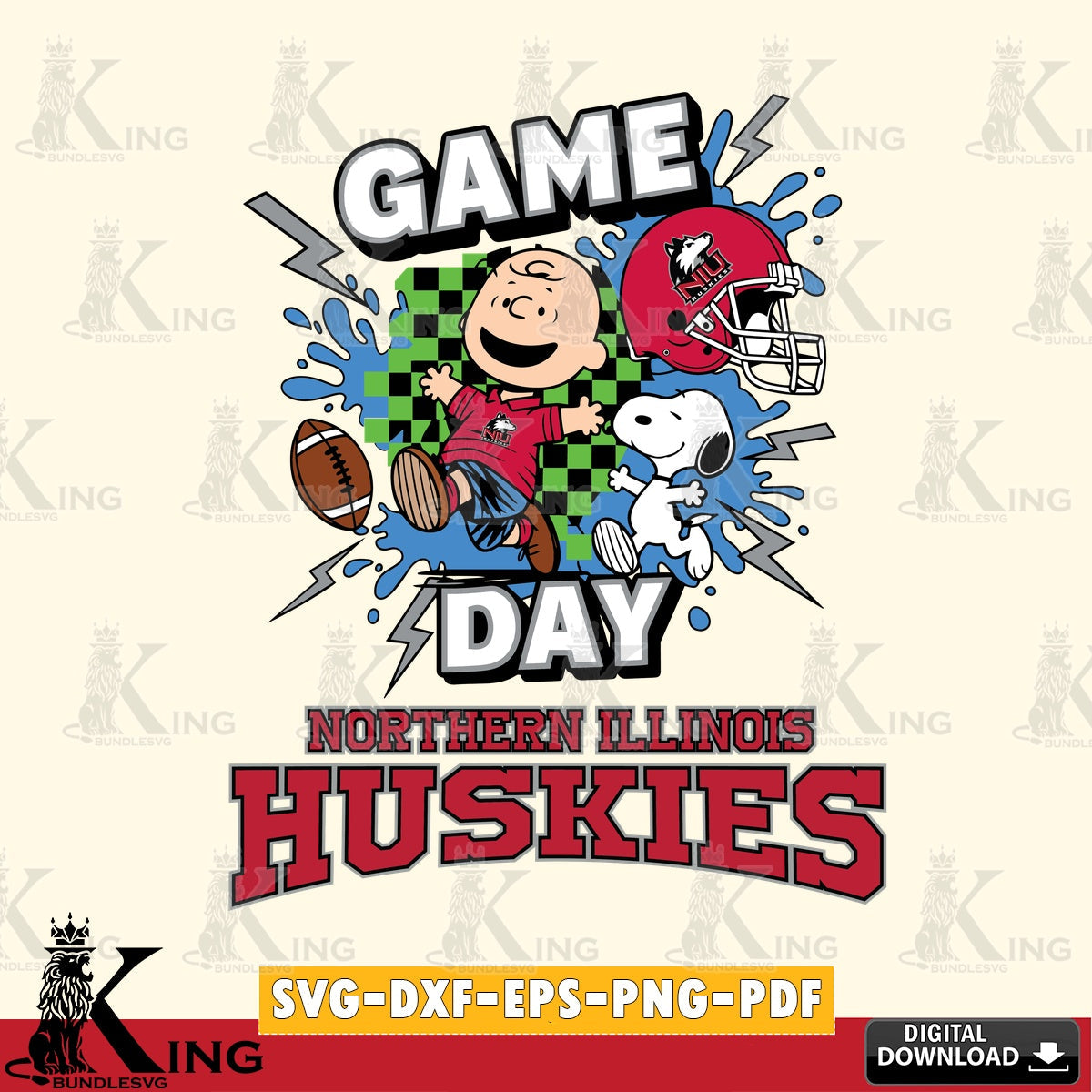 Northern Illinois Huskies Game Day Peanuts SVG, Cricut, Cut file , Digital Download , Instant Download, Peanuts svg, NCAA svg, Football svg, Sport svg