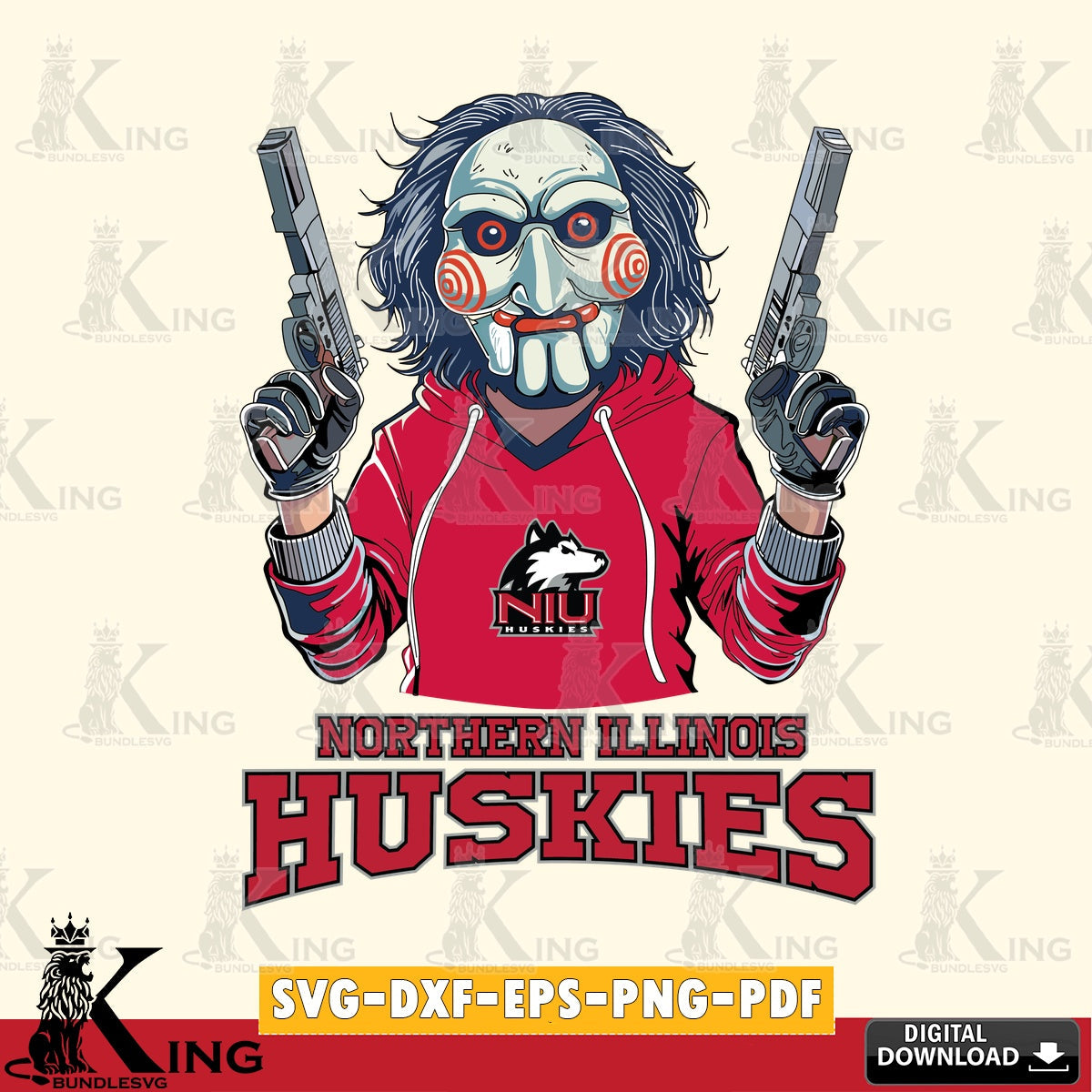 Creative design featuring Northern Illinois Huskies Jigsaw Billy Football digital clipart compatible with laser engraving and