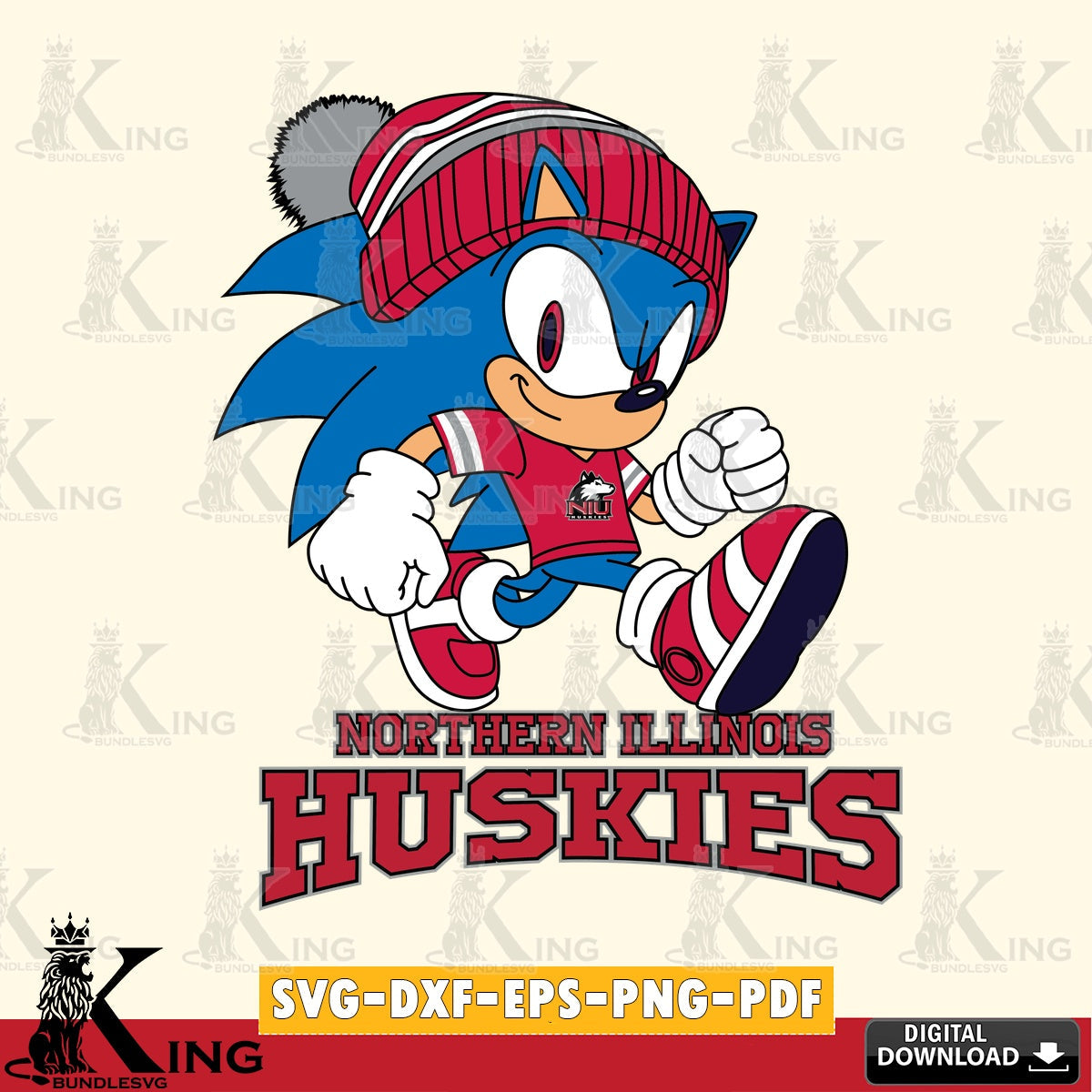 Northern Illinois Huskies Sonic Football SVG file, Vector , Digital Download , PDF File , Instant Download