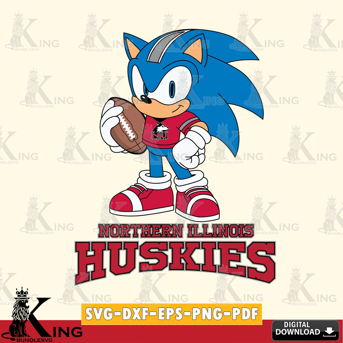 Northern Illinois Huskies Sonic Game Day Ready SVG file, Vector , Digital Download , PDF File , Instant Download