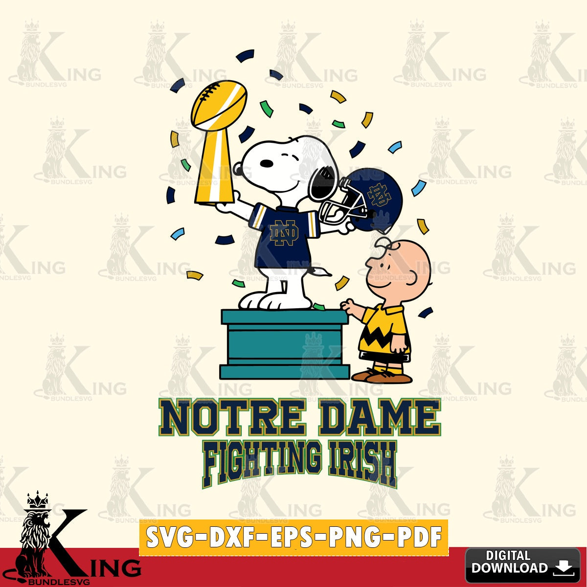 Notre Dame Fighting Irish Peanuts Winner SVG, Cricut, Cut file , Digital Download , Instant Download, Peanuts svg, NCAA svg, Football svg, Sport svg