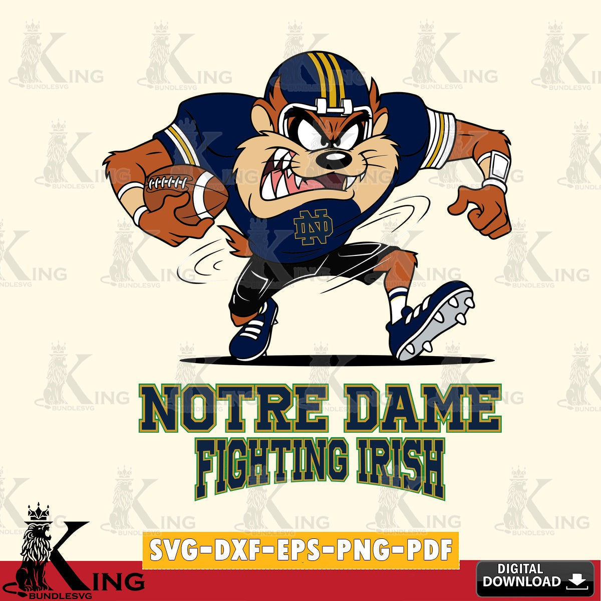 Notre Dame Fighting Irish Taz Football Helmet SVG file, Cut file , Digital Download , Instant Download, Taz svg, NCAA svg