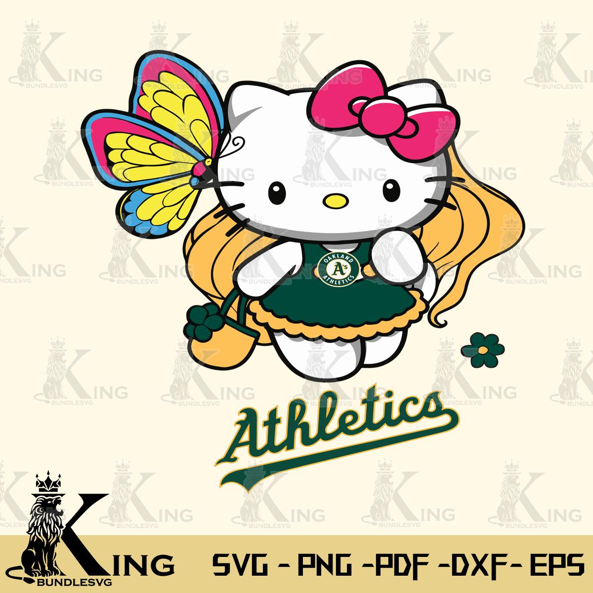 Oakland Athletics Kitty Cartoon Svg Eps Dxf Png File, Digital Download