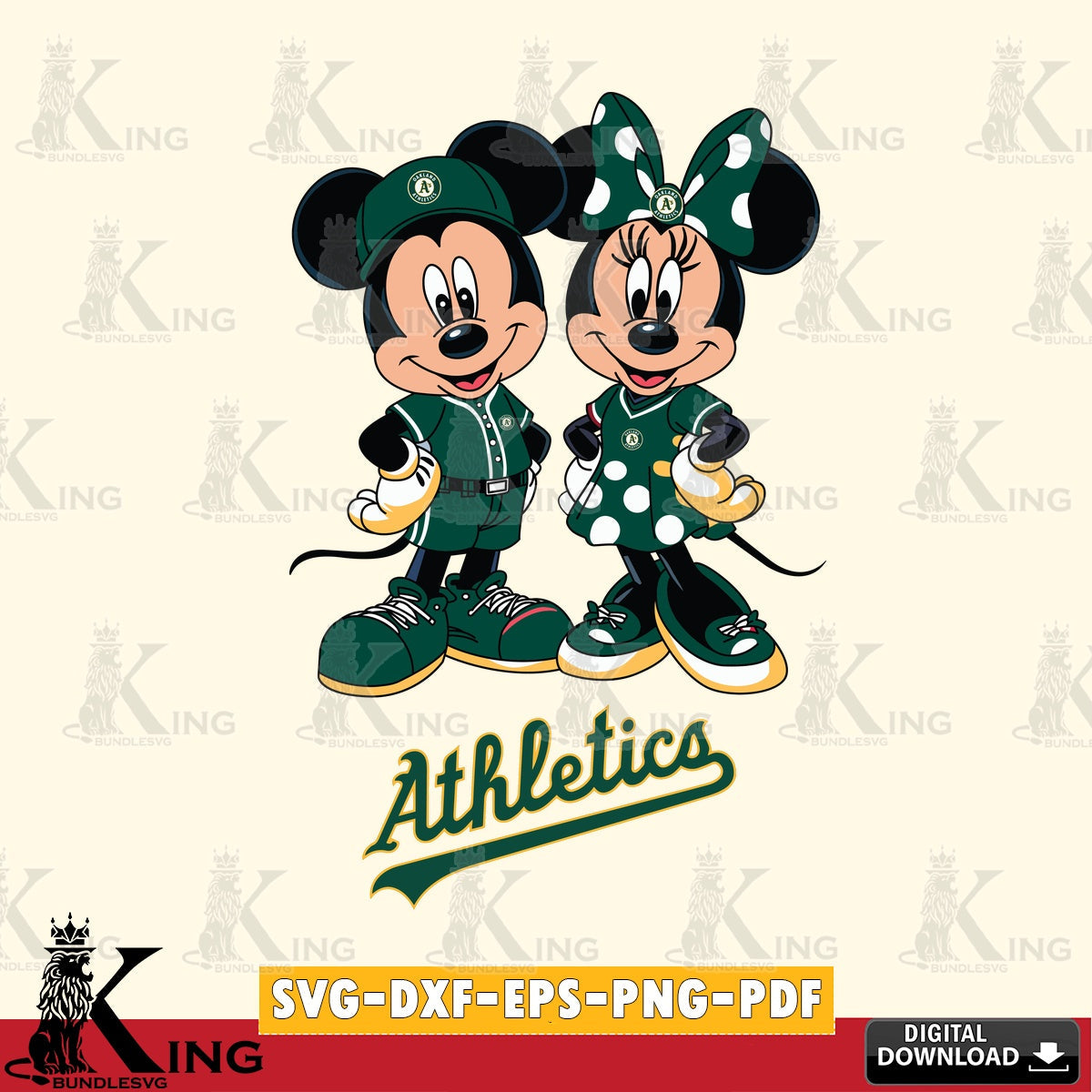 Oakland Athletics Mickey Minnie Mouse couple sport SVG file , For Cricut, File cut , Digital Download , PDF File, Cut Files