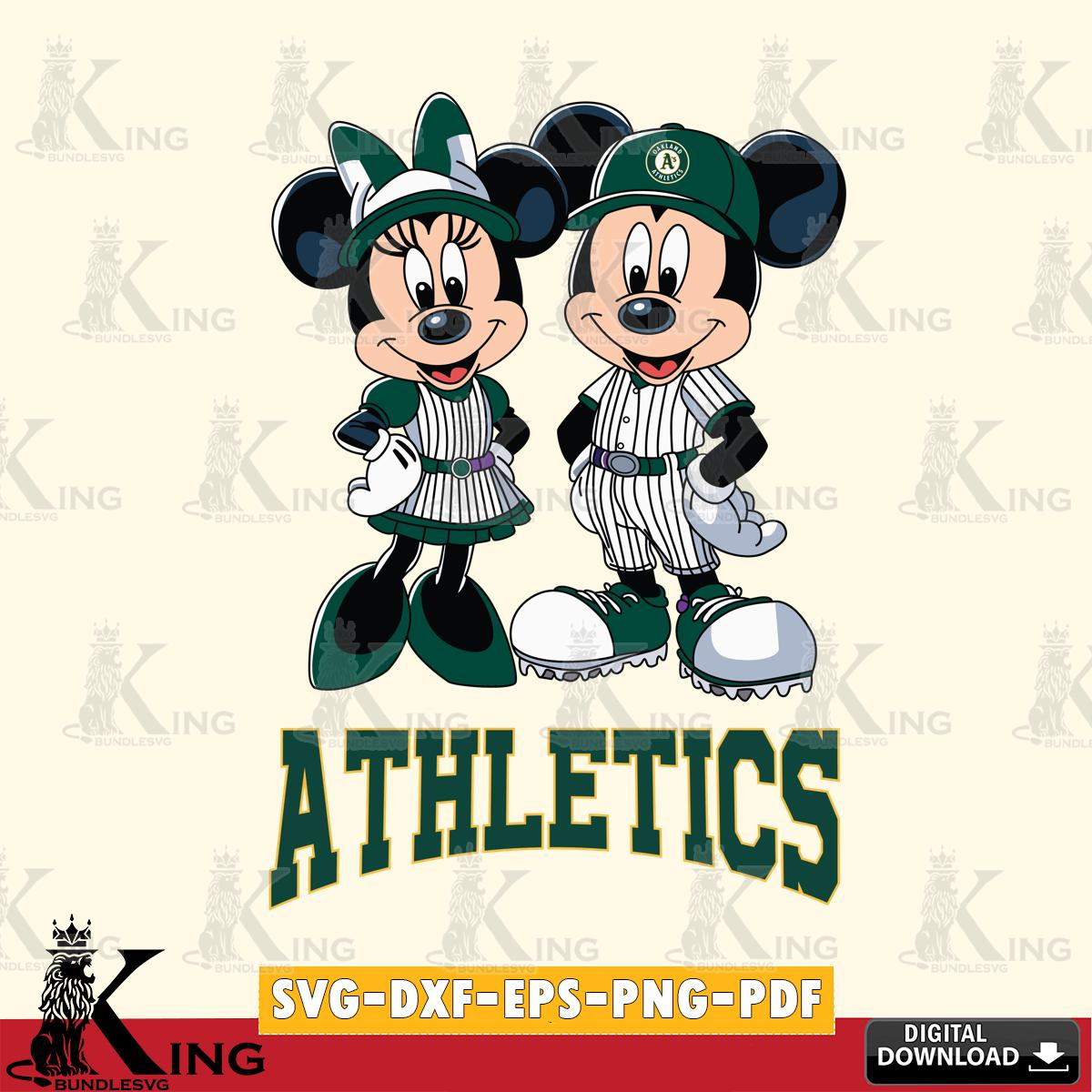 Oakland Athletics Mickey Minnie Sport SVG File, MLB for Cricut, Silhouette, Digital Download , file cut
