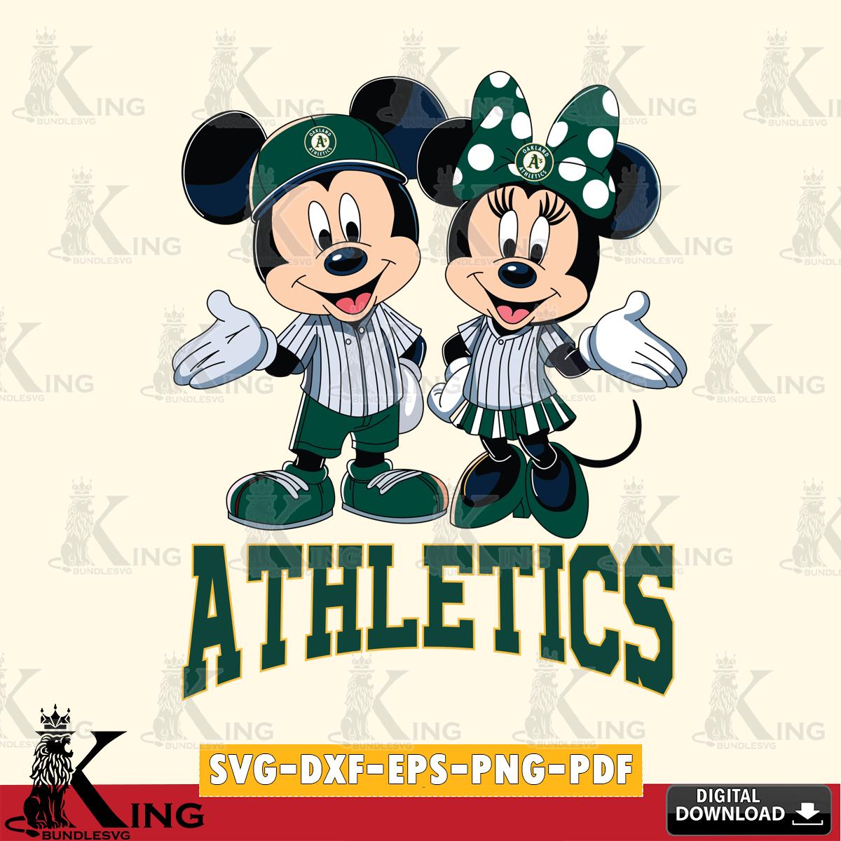 Oakland Athletics Mickey Minnie couple SVG File, MLB for Cricut, Silhouette, Digital Download , file cut