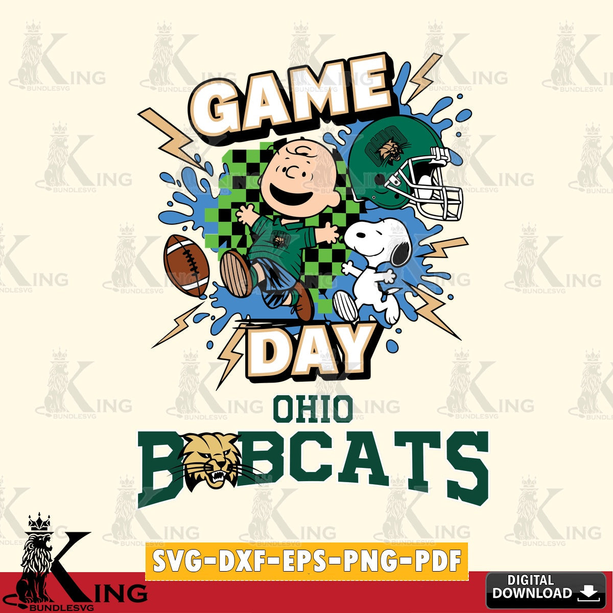 Ohio Bobcats Game Day Peanuts SVG, Cricut, Cut file , Digital Download , Instant Download, Peanuts svg, NCAA svg, Football svg, Sport svg
