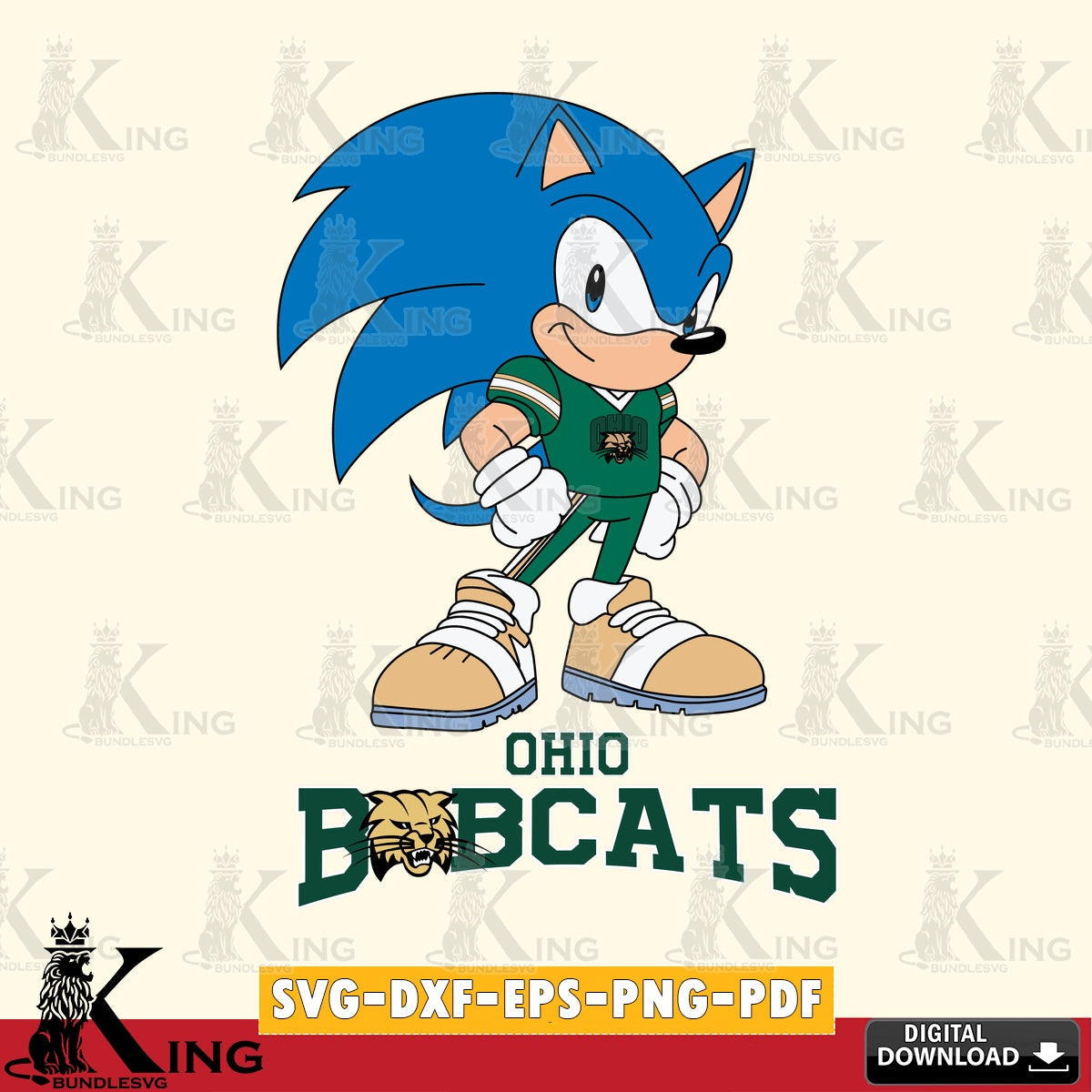 Ohio Bobcats Sonic Football Star Mascot SVG file, Vector , Digital Download , PDF File , Instant Download