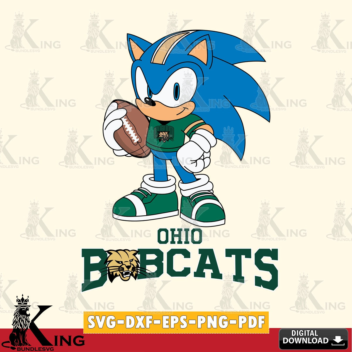 Ohio Bobcats Sonic Game Day Ready SVG file, Vector , Digital Download , PDF File , Instant Download