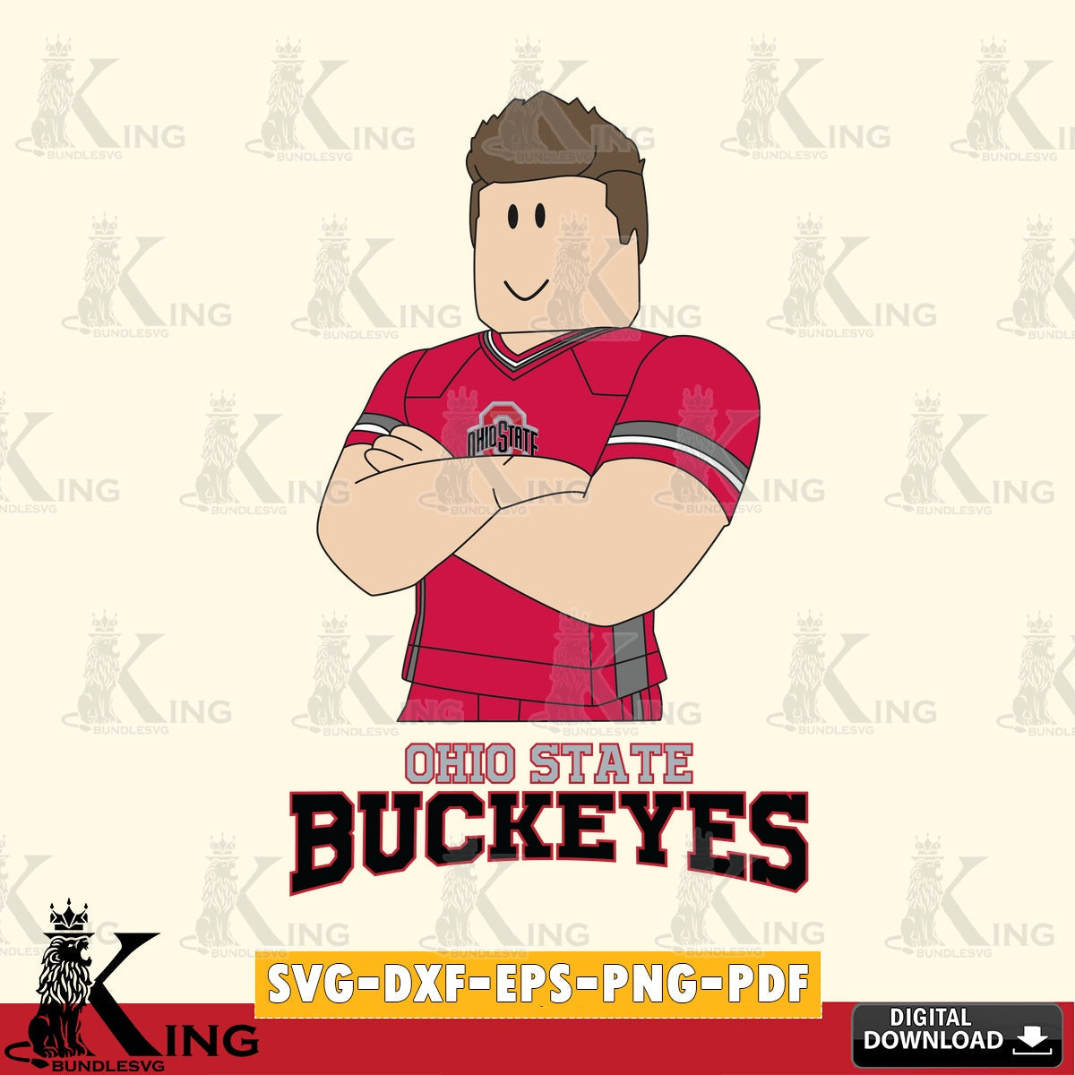 Ohio State Buckeyes Roblox Football SVG file , NCAA Cricut, File cut , Digital Download , PDF File